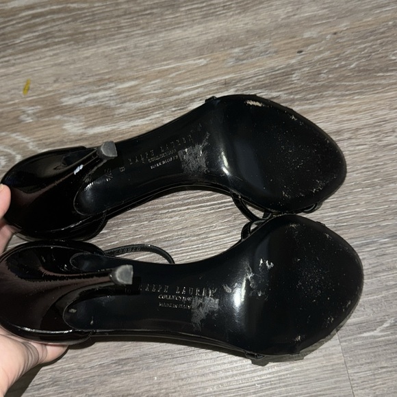 Ralph Lauren Purple Label Black Strappy Heels -Size 8.5 - Picture 4 of 7